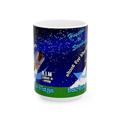 shoot for the stars - White Mug ('snoops' background)