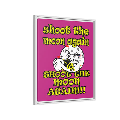 shoot the moon again - framed canvas art (pink)