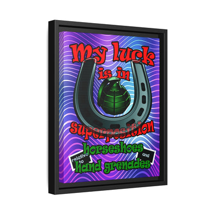 my luck - framed canvas art (purple wave)
