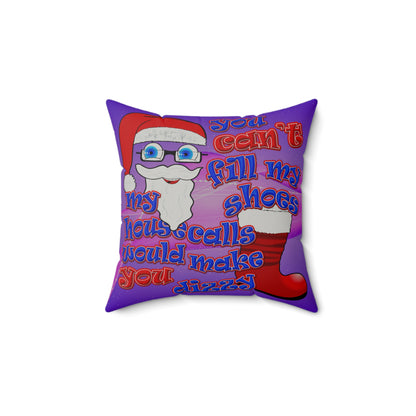 santa's shoes - Faux Suede Square Pillow - (purple-pink wave)