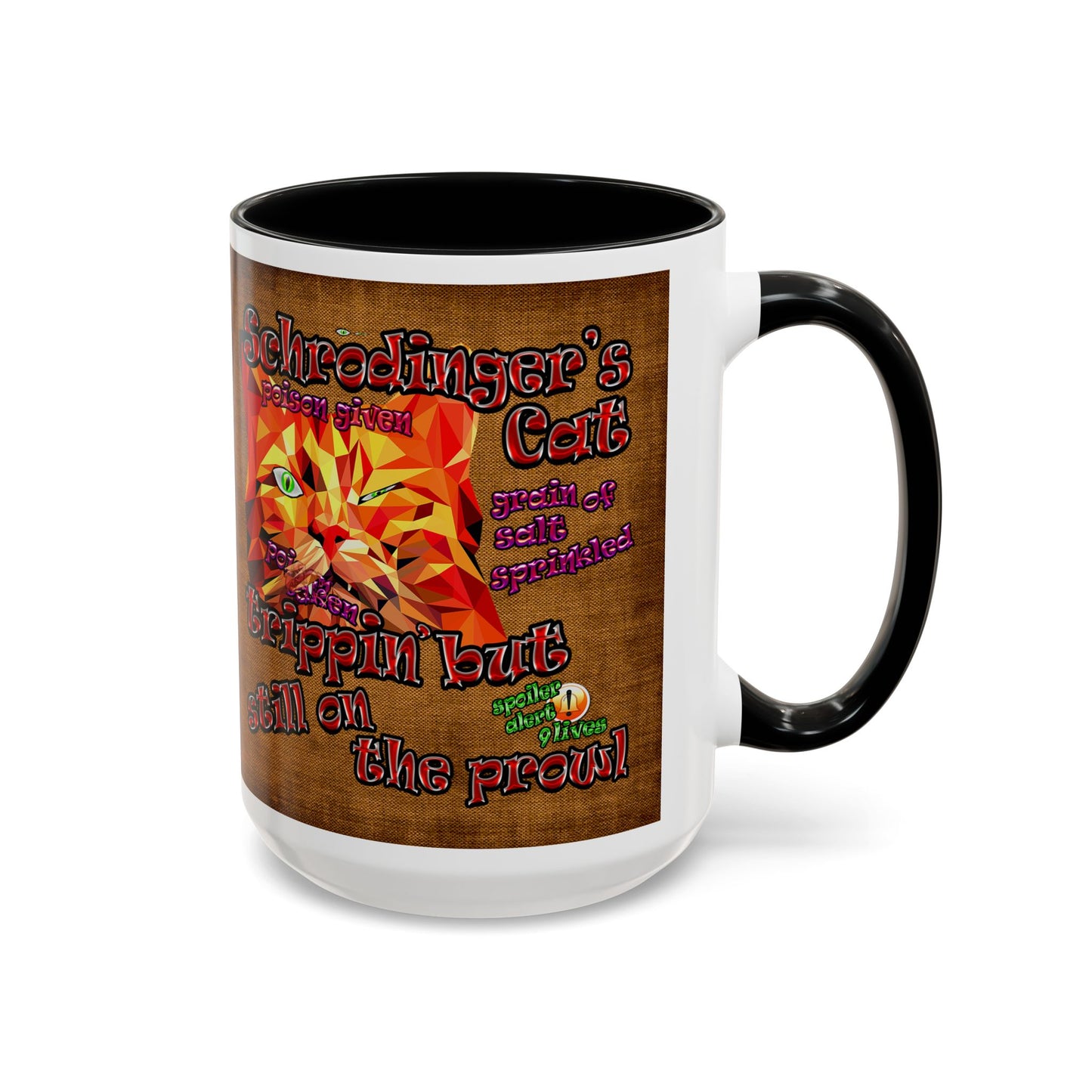 schrodinger's cat - Accent Mug (brown papyrus)