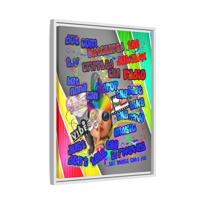 drop the beat - framed canvas art (rainbow split)