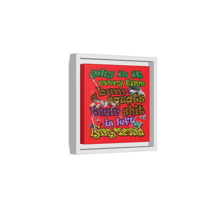 the bum's shit - framed canvas art (red)