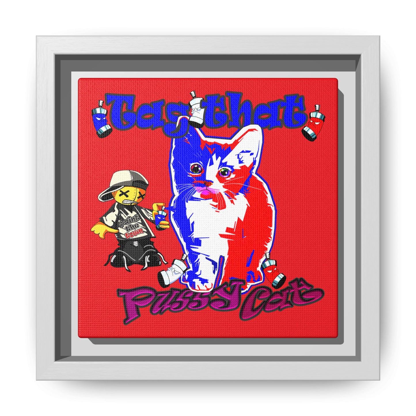 tag that - framed canvas art (red)