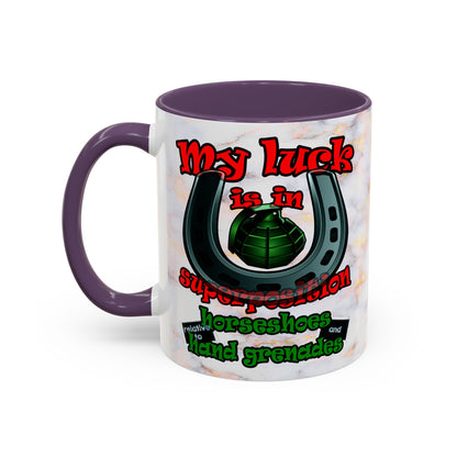 my luck - Accent Mug (white marble)