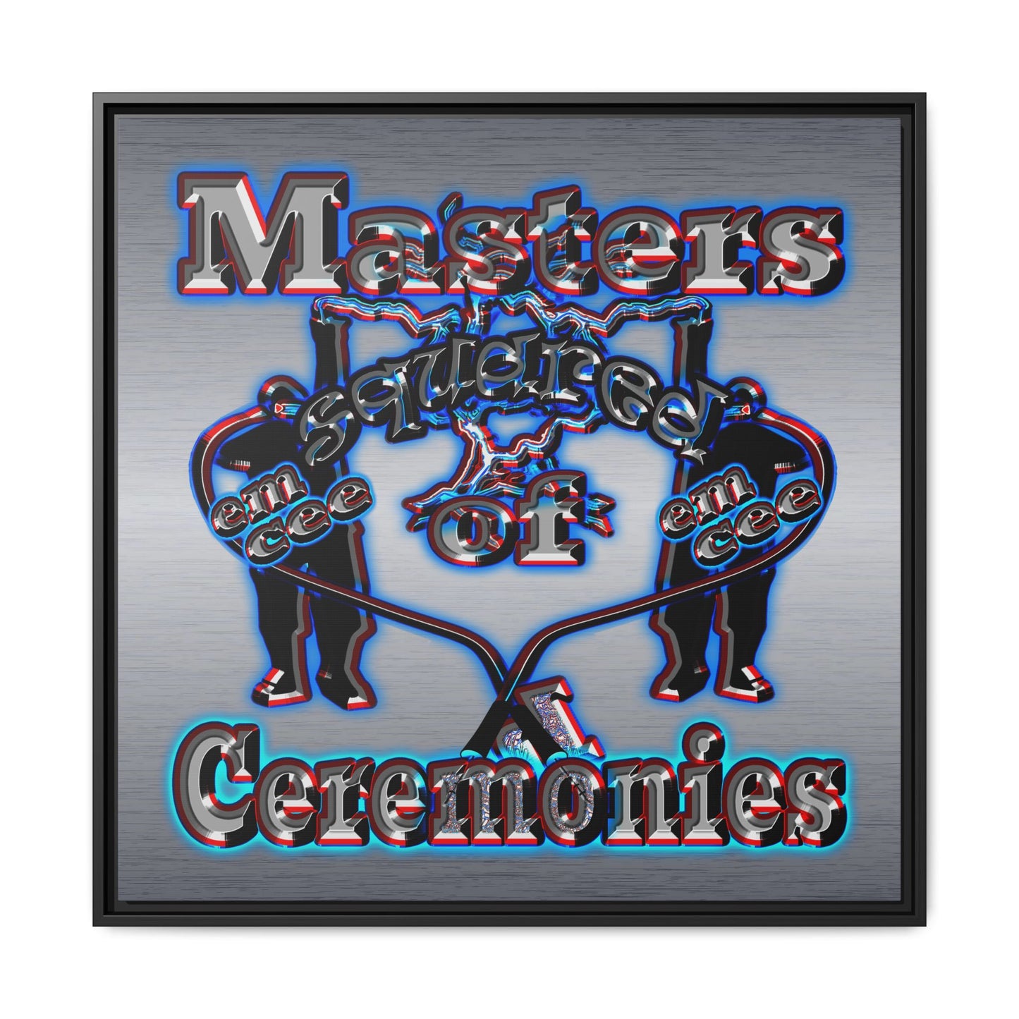em cee squared - framed canvas art (brushed nickel)