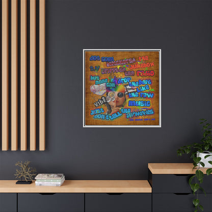 drop the beat - framed canvas art (brown papyrus)