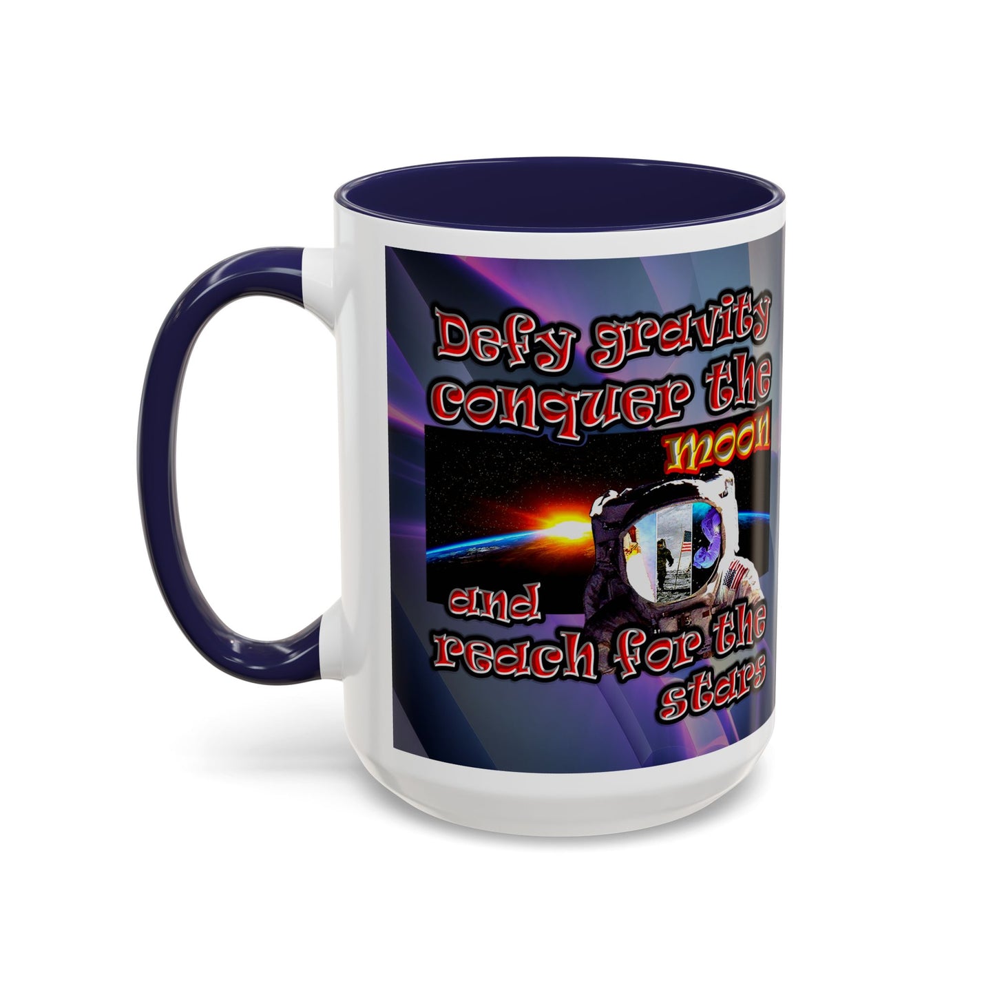 defy conquer reach - Accent Mug (grey-pink wave)