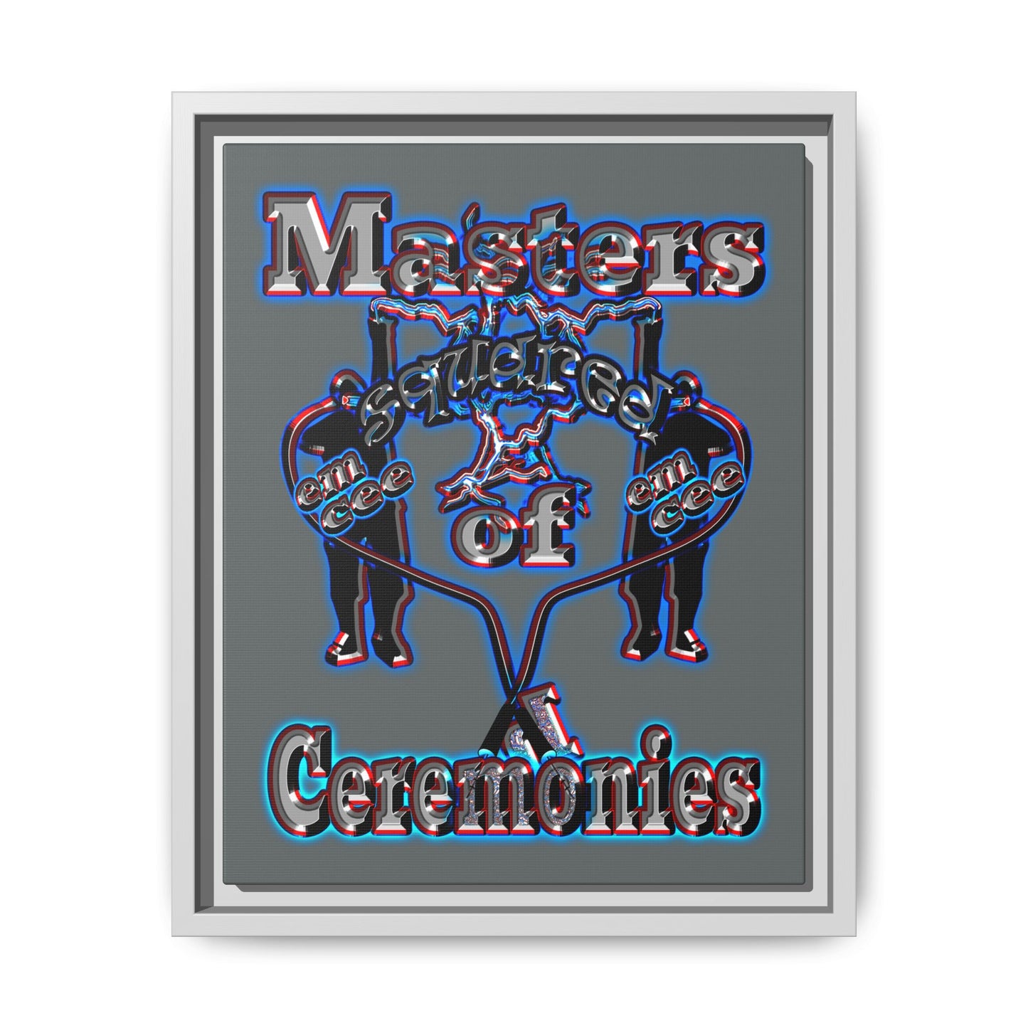 em cee squared - framed canvas art (dark grey)