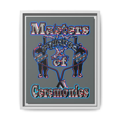 em cee squared - framed canvas art (dark grey)