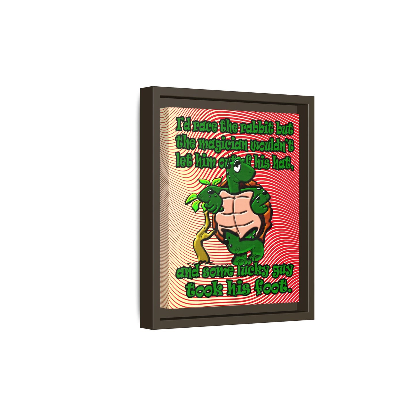 turtle race - framed canvas art (yellow-orange wave)