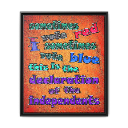 declaration of the independents - framed canvas art (burnt orange)