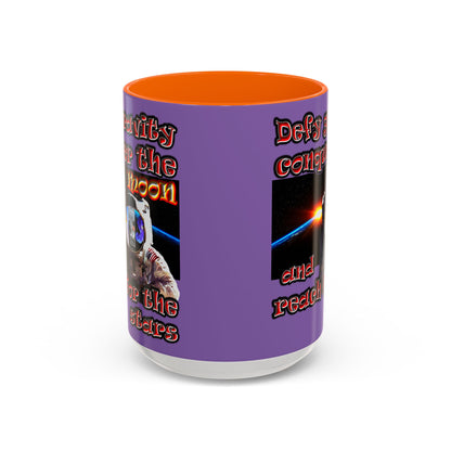 defy conquer reach - Accent Mug (light purple)