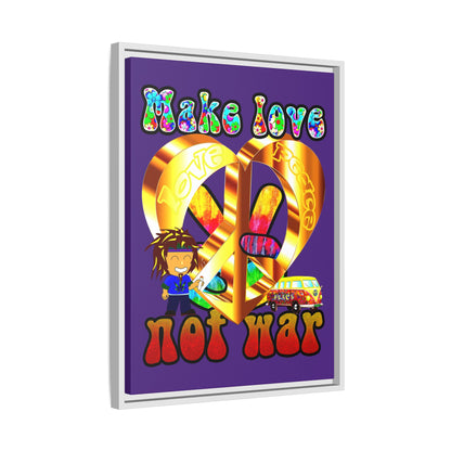 love peace - framed canvas art (purple)