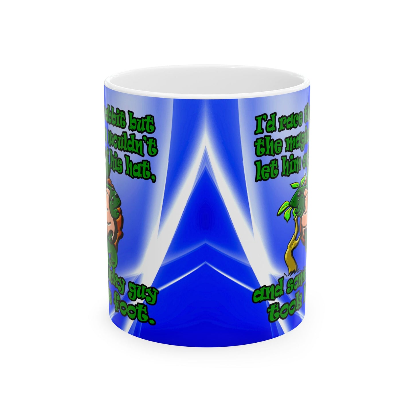 turtle race - White Mug (blue-white wave)