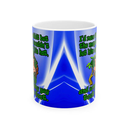 turtle race - White Mug (blue-white wave)