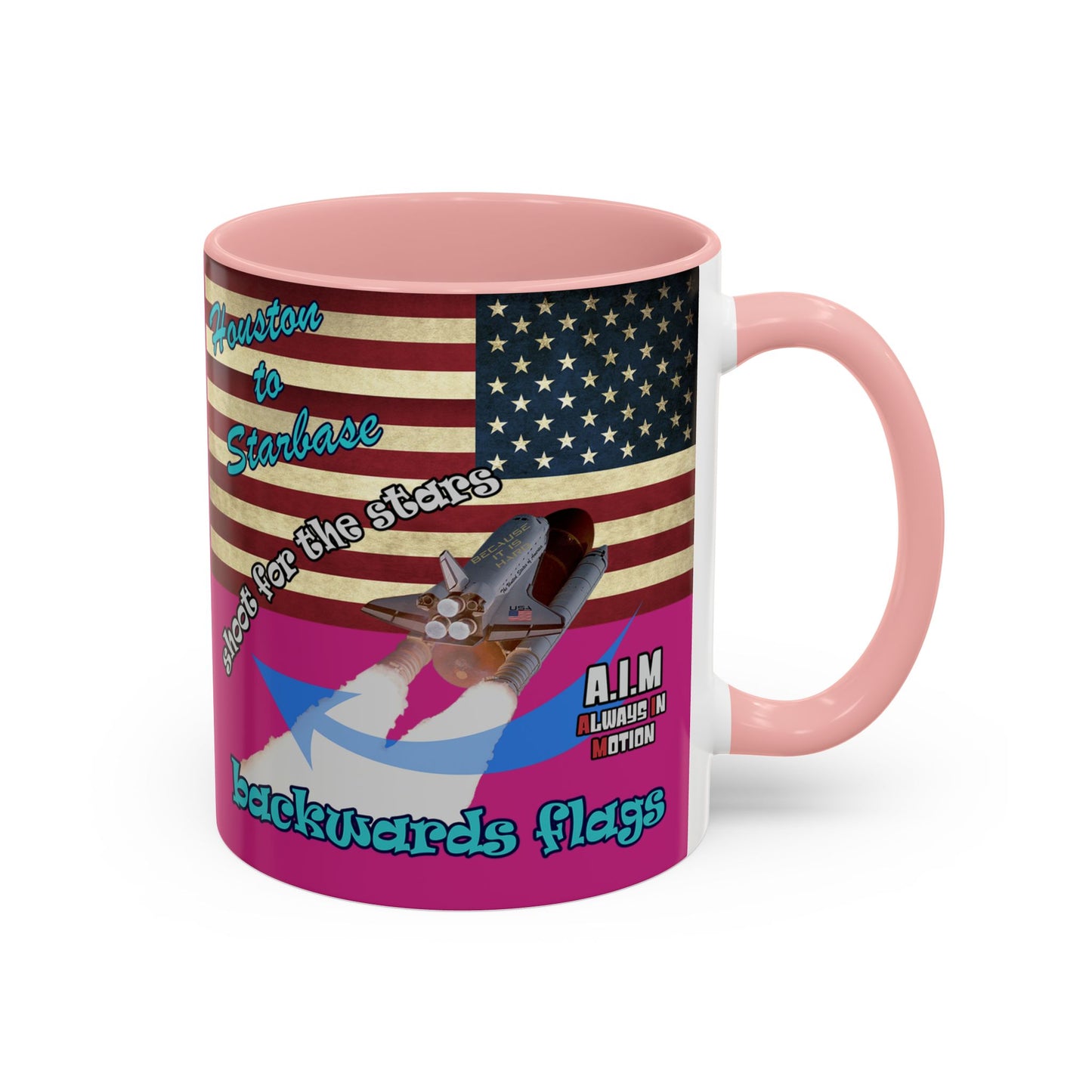 shoot for the stars - Accent Mug (pink)