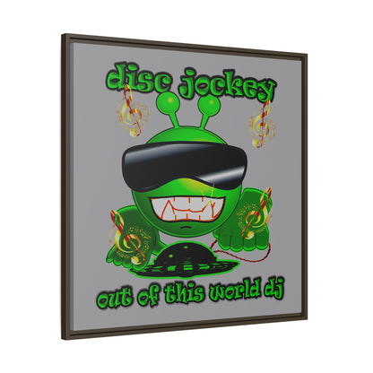 disc jockey - framed canvas art (grey)