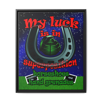 my luck - framed canvas art ('snoops' background)