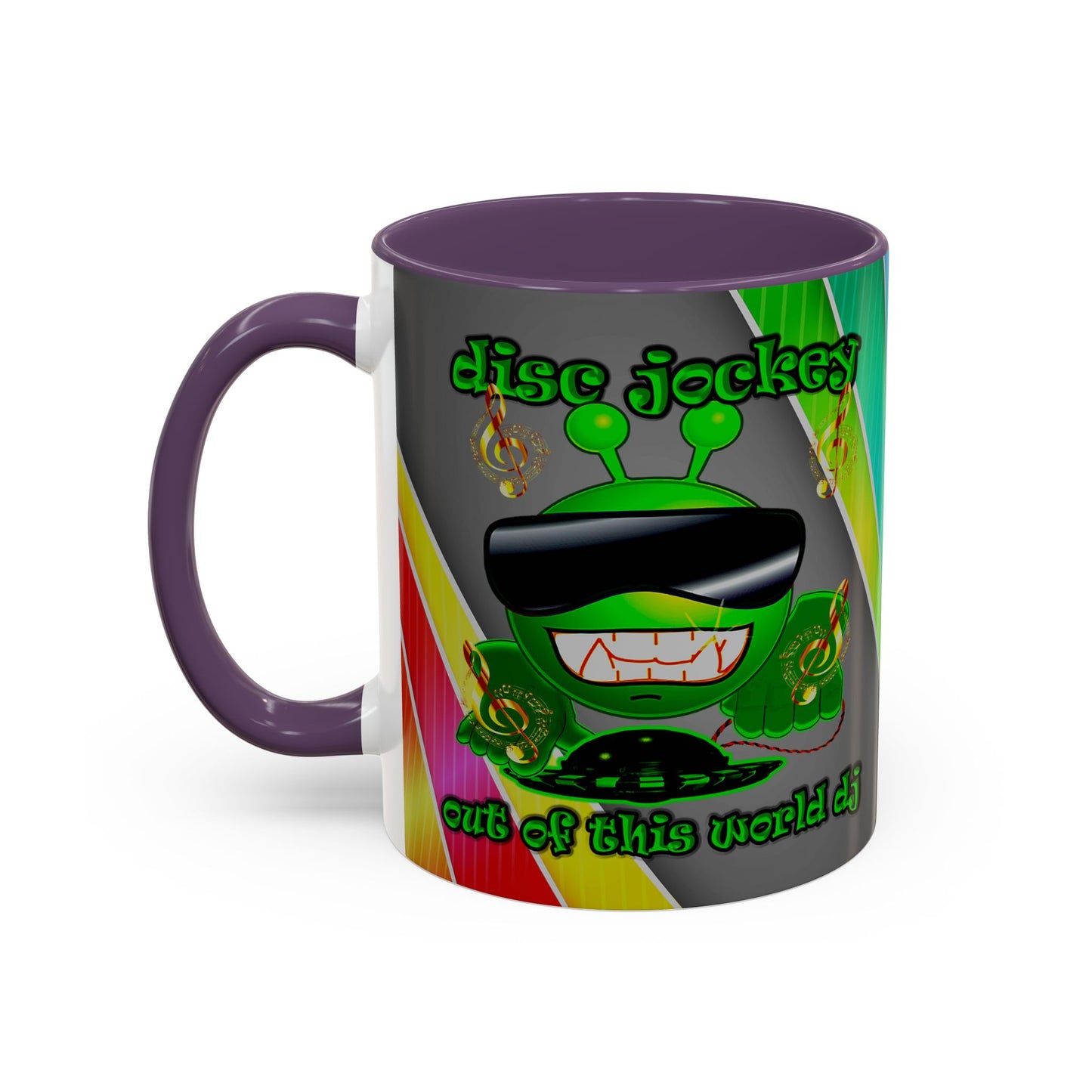 disc jockey - Accent Mug (rainbow split)