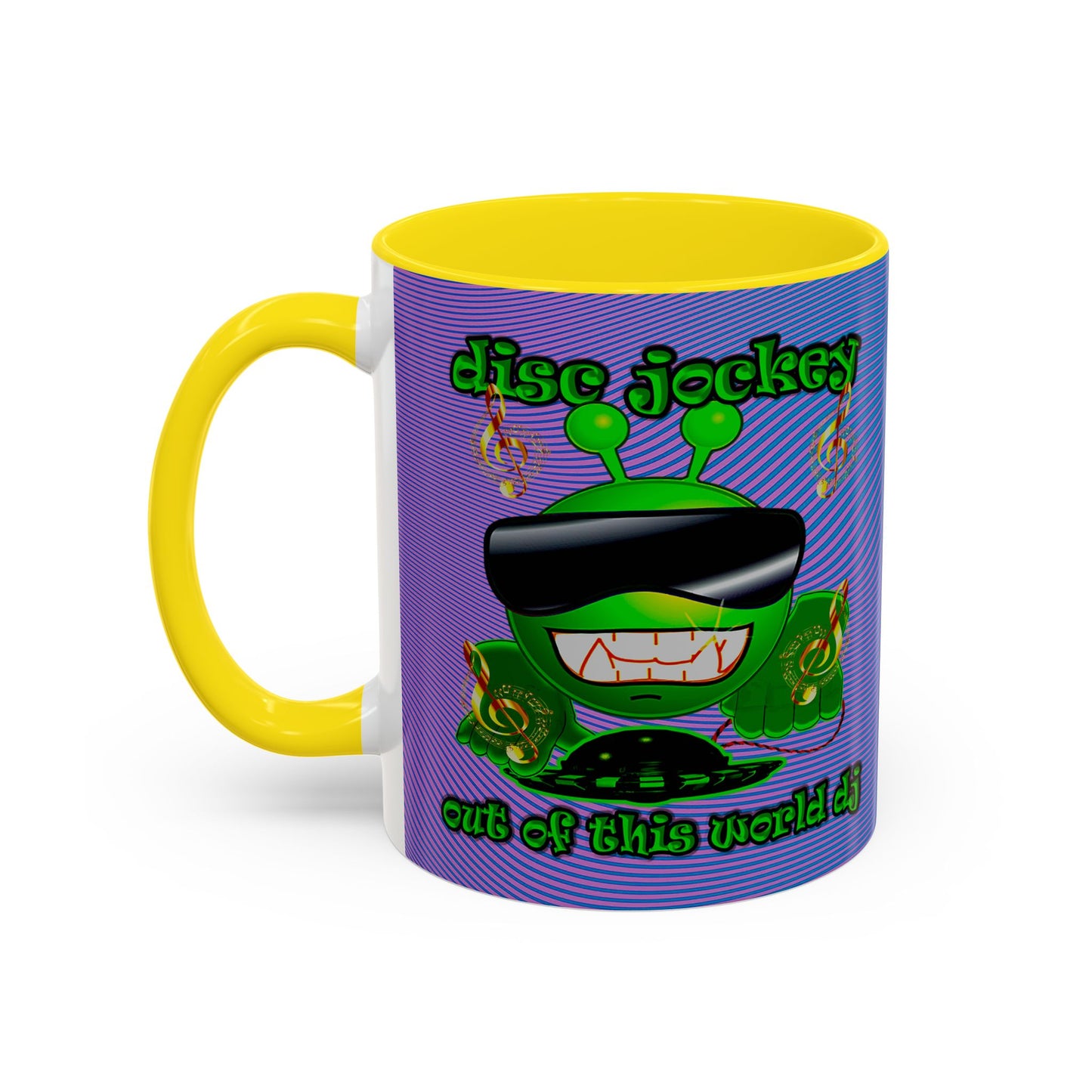disc jockey - Accent Mug (light blue-purple wave)