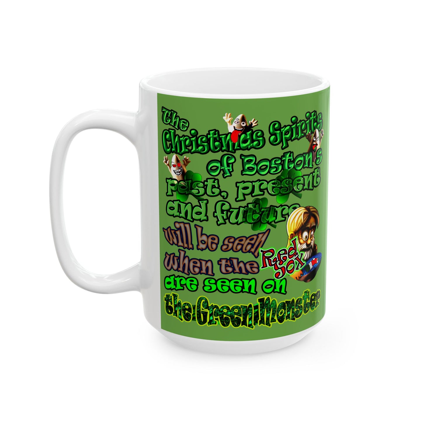 christmas spirits of boston - White Mug (green)