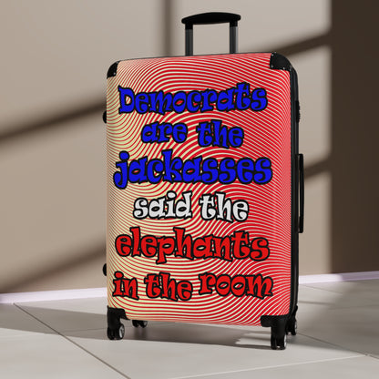 donkeys and elephants - Suitcase (yellow-orange wave)