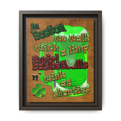 celtics logo - framed canvas art (brown papyrus)