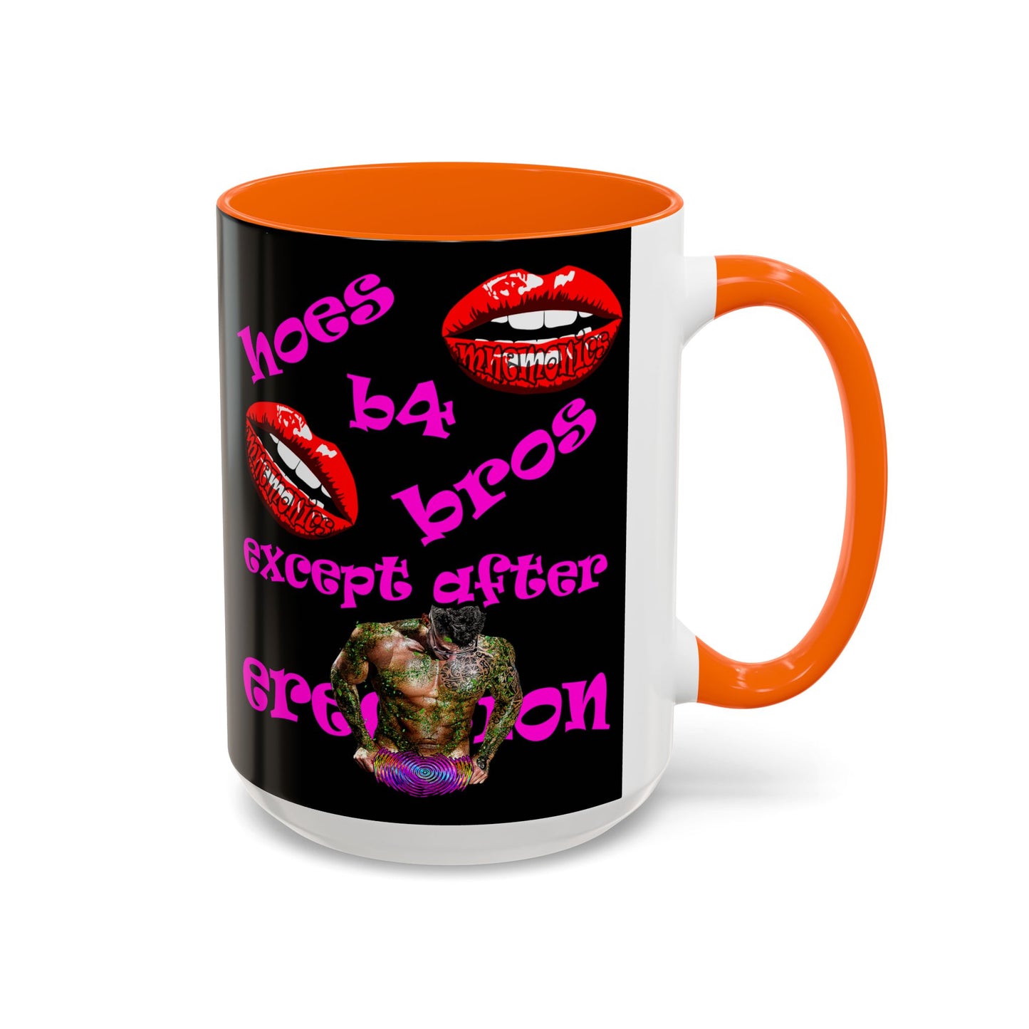 hoes b4 bros - Accent Mug (black)