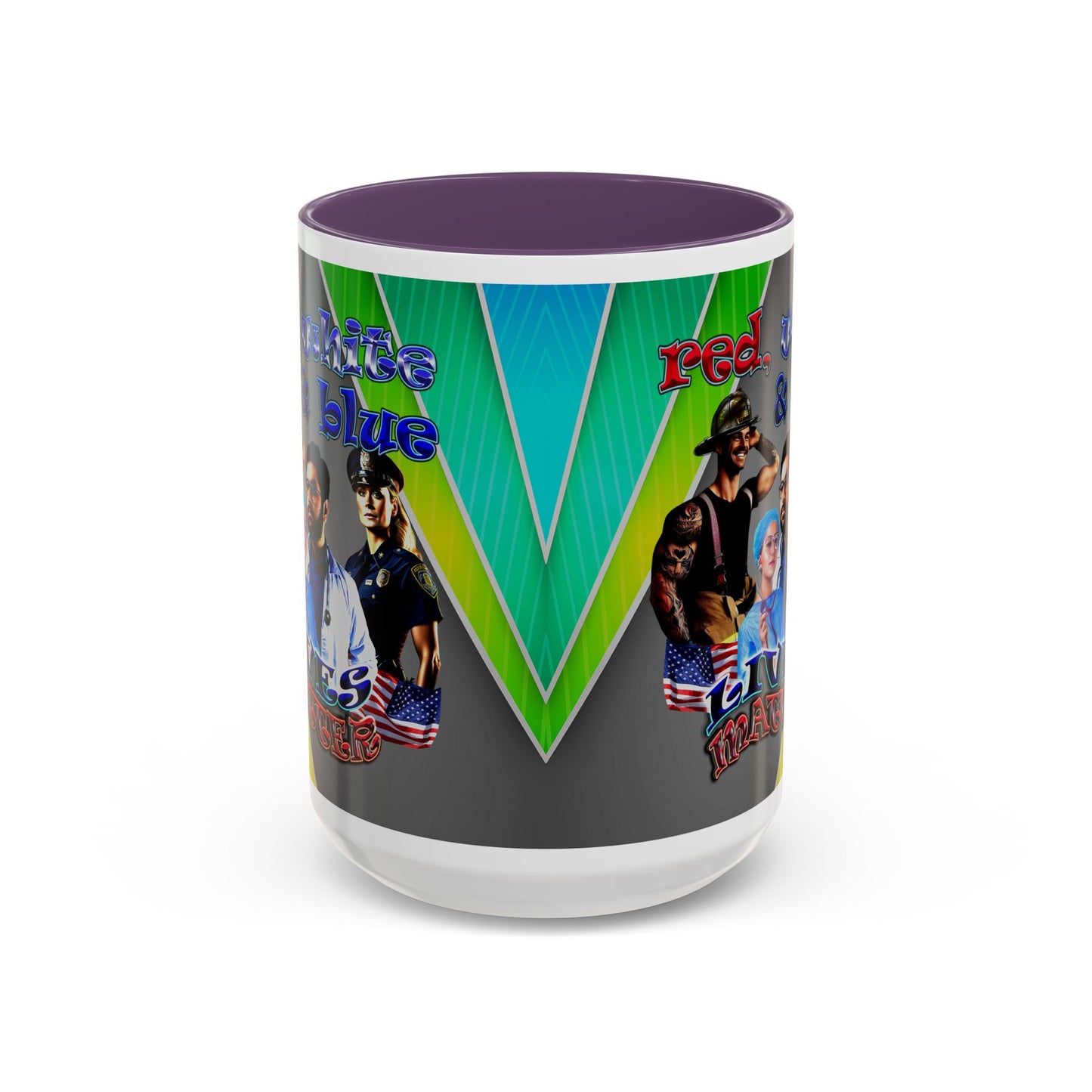 rw&b lives matter - Accent Mug (rainbow split)