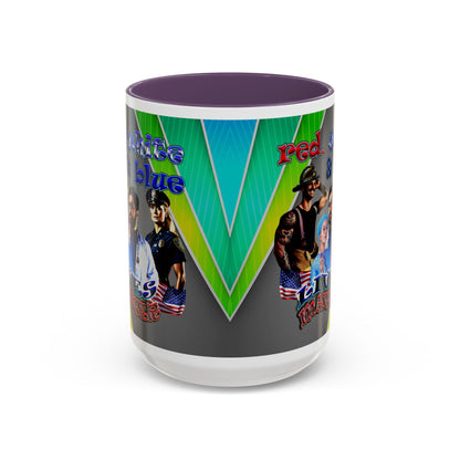 rw&b lives matter - Accent Mug (rainbow split)