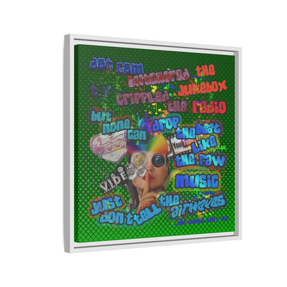 drop the beat - framed canvas art (logo green)