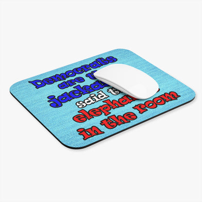 donkeys and elephants - Mouse Pad (Rectangle) (faded blue)