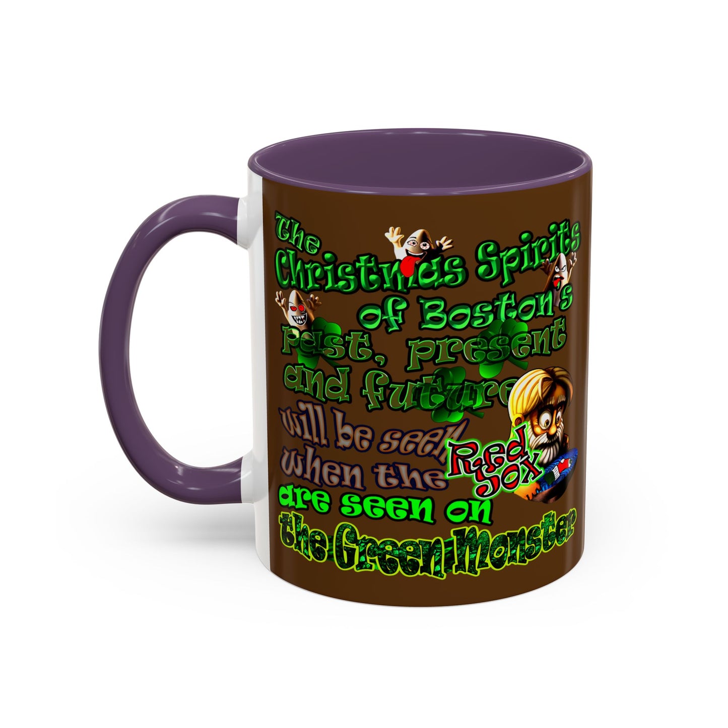 christmas spirits of boston - Accent Mug (brown)