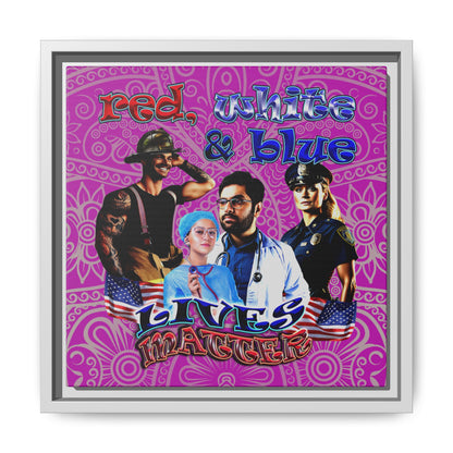 rw&b lives matter - framed canvas art (pink swirl)
