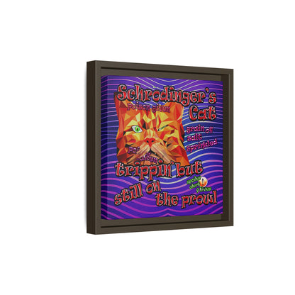 schrodinger's cat - framed canvas art (purple wave)