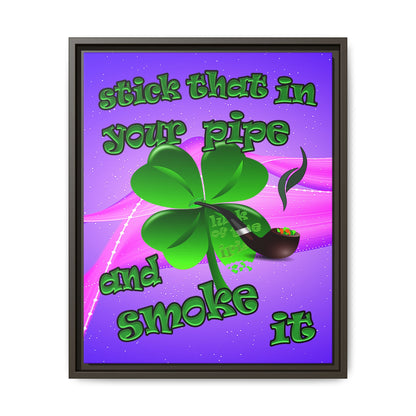 stick that in your pipe and smoke it - framed canvas art (purple-pink wave)