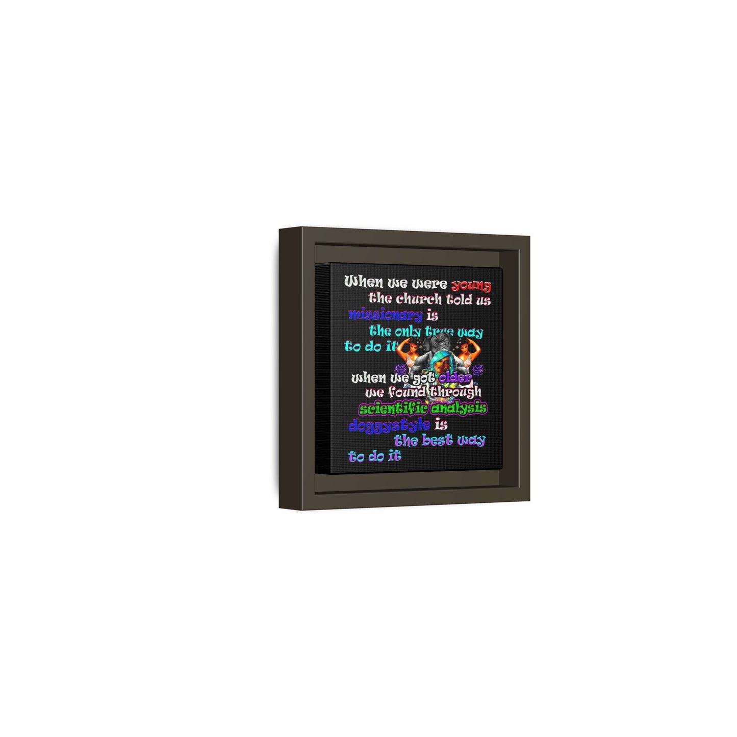 doggystyle - framed canvas art (black)