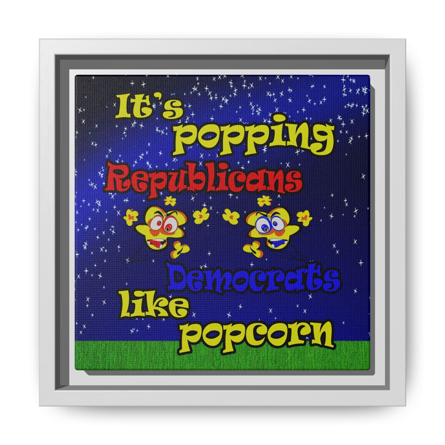 popping like popcorn - framed canvas art ('snoops' background)