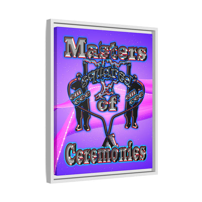 em cee squared - framed canvas art (purple-pink wave)