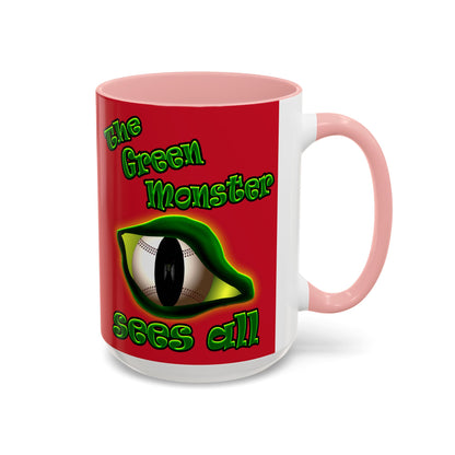 green monster - Accent Mug (dark red)