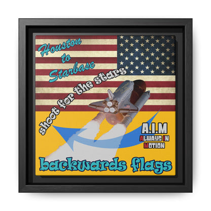 shoot for the stars - framed canvas art (yellow)