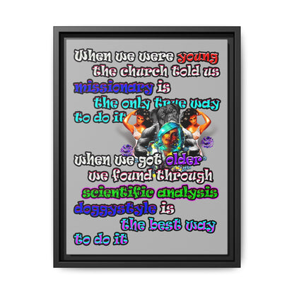 doggystyle - framed canvas art (light grey)