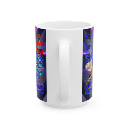 drop the beat - White Mug (grey-pink wave)