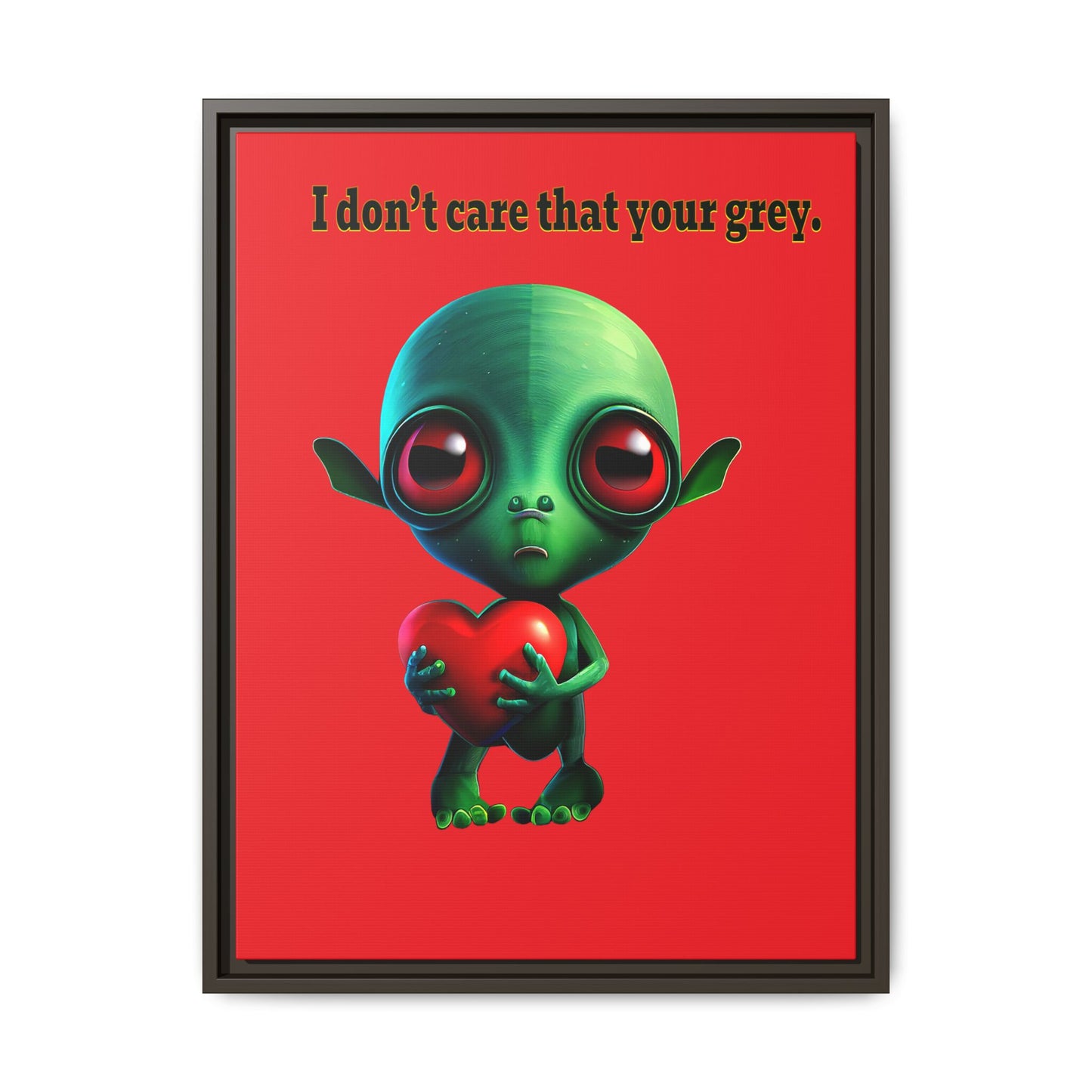 I don't care that your grey - framed canvas art (red)