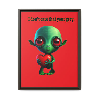 I don't care that your grey - framed canvas art (red)