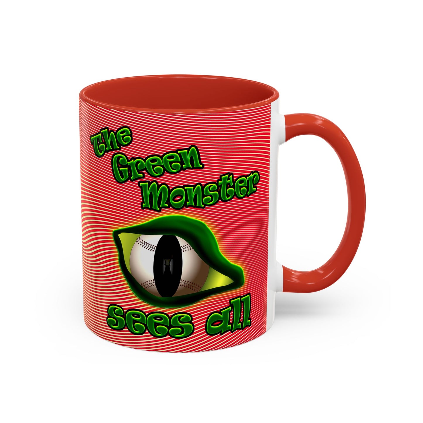 green monster - Accent Mug (yellow-orange wave)