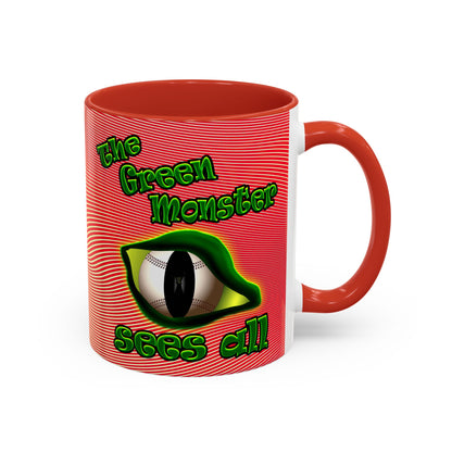 green monster - Accent Mug (yellow-orange wave)