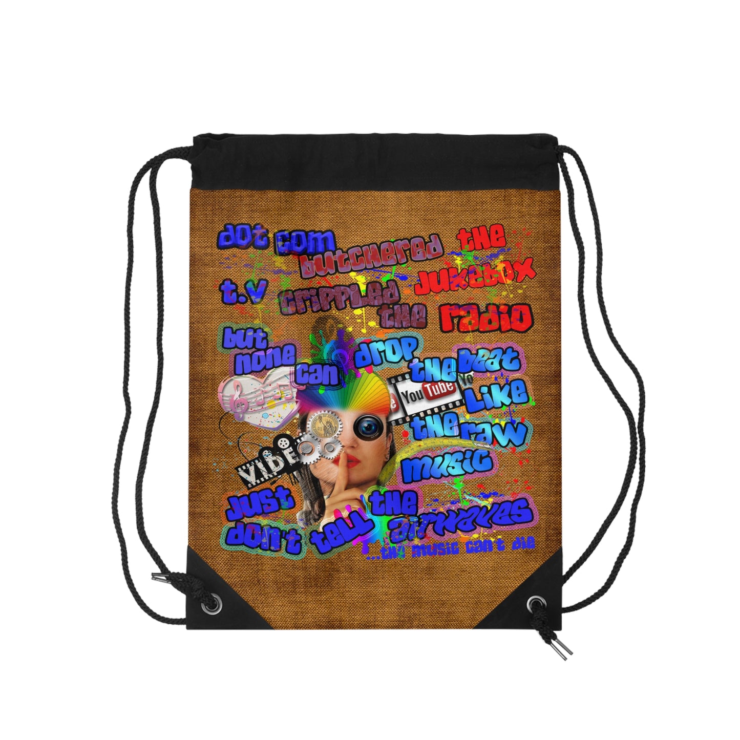 drop the beat - Drawstring Bag (dichromatic brown papyrus)