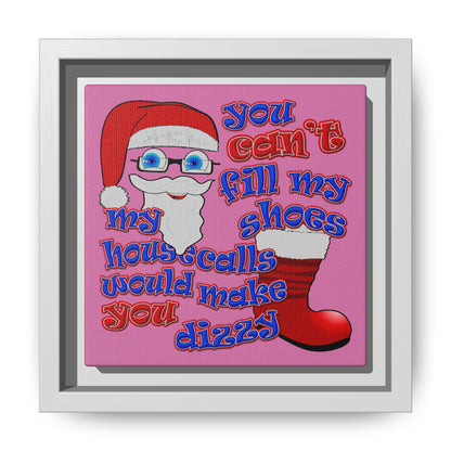 santa's shoes - framed canvas art (light pink)